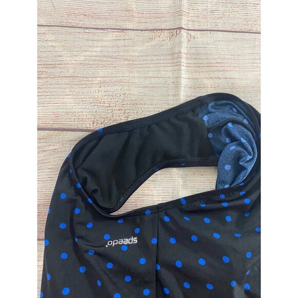 Speedo Women's Blue Polka Dot One Piece Swim Suit - 10 - Picture 12 of 12